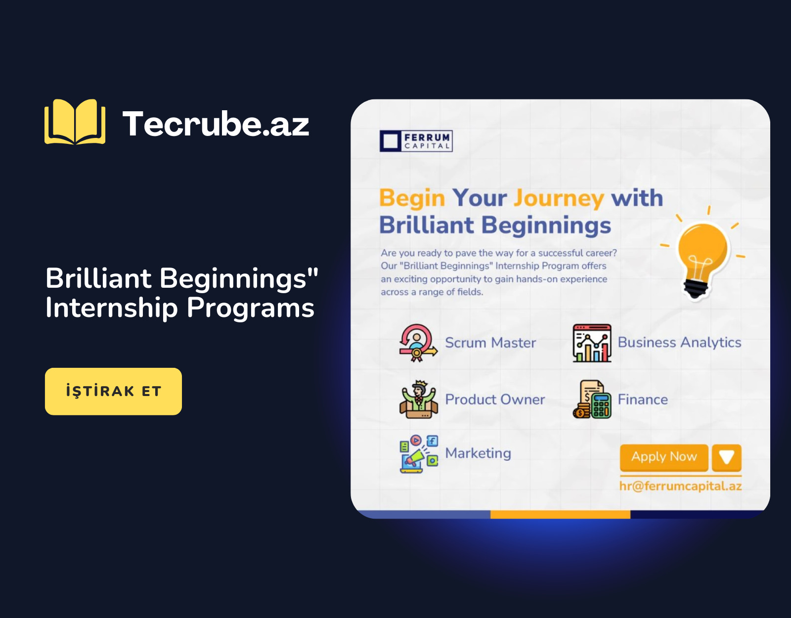 Brilliant Beginnings" Internship Programs - Təcrübə.az